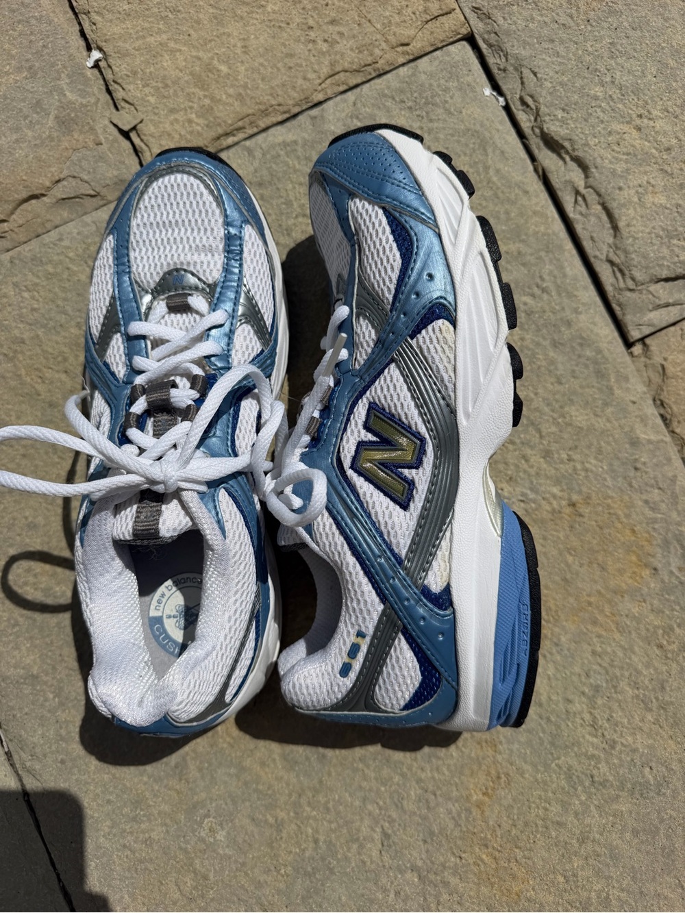 New Balance 550 White and Blue Sneakers